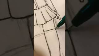 Drawing a anime school girl #drawing #shorts #summer screenshot 5