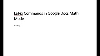 Using Latex commands in Google Docs