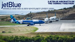 JETBLUE AIRWAYS DILEMMA AT GRENADA: DOUBLE A321 NEO’s & A320 NEW SPOTLIGHT LIVERY SIMULTANEOUSLY!!!