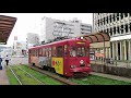 とさでん交通桟橋線590形 はりまや橋停留場発車 Tosaden Kōtsū Type 590 Tramcar