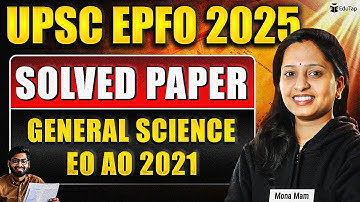 UPSC EPFO Previous Year Paper | General Science | UPSC EPFO PYQ | UPSC EPFO Solved Question Paper