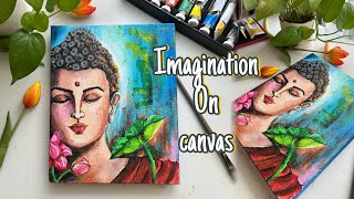Creating Buddha painting with my imagination| Acrylic painting | Alisha Creates