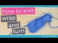 Knitting short rows wrap and turn without holes