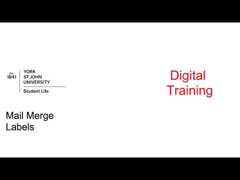 Mail Merge Labels - YouTube