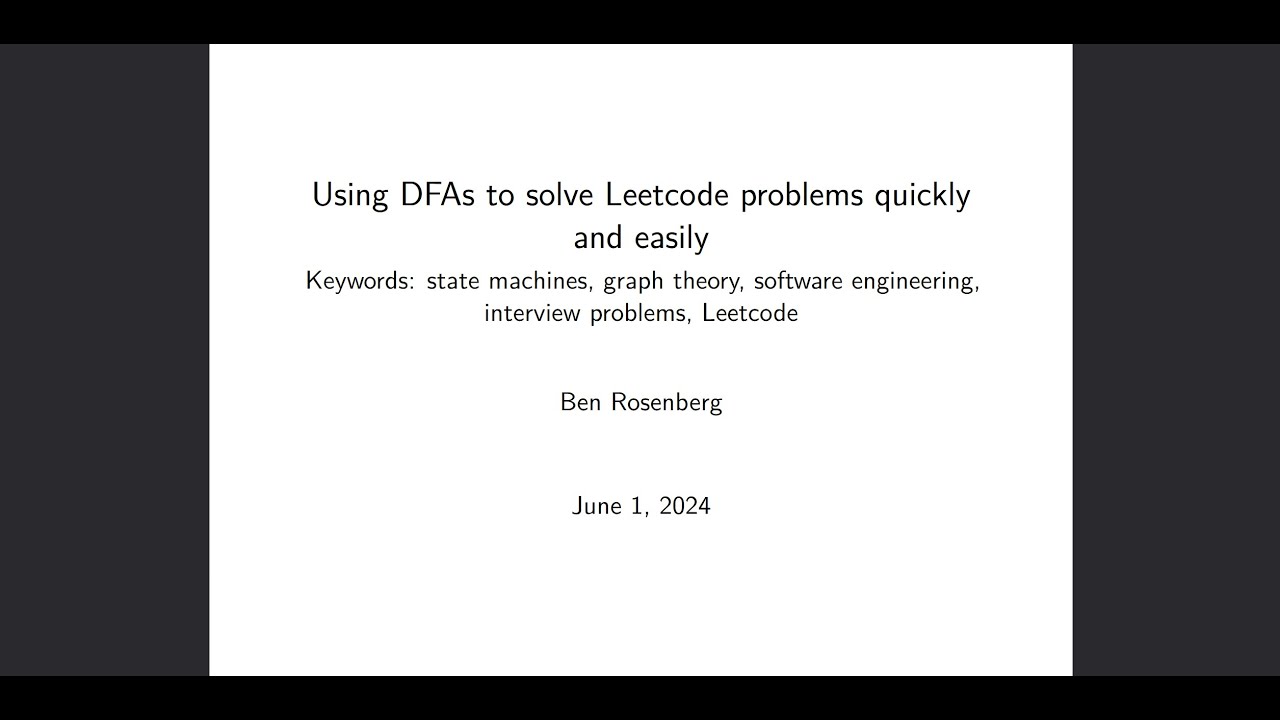 Using DFAs to solve "Hard" Leetcode problems - YouTube