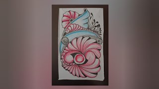 Beginners drawing step by step || zentangle art