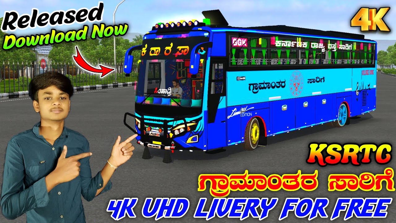KSRTC GRAAMANTHARA SAARIGE BLUE LIVERY FOR BUSSID JET BUS BY