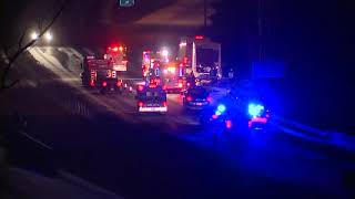Semi hauling grenades, ammunition and chemicals catches fire on I-76 in Portage County