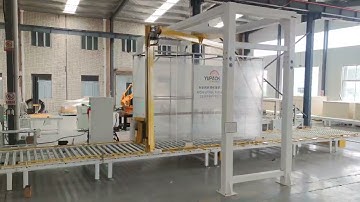 Fully automatic pallet Rotating Arm Stretch Wrapping Machine,pallet strapping machine#palletwrapper