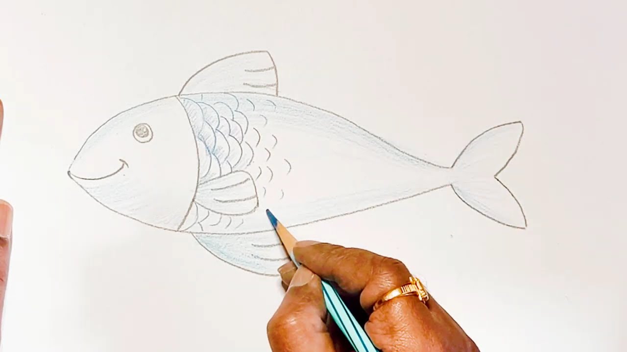 Simple Fish Drawing for Kids | Step by Step Drawing 