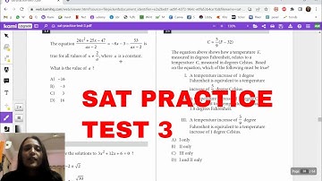 SAT Math Practice Test 3-  No Calculator