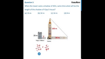 Case Based - When the tower casts a shadow of 40m, same time - Teachoo