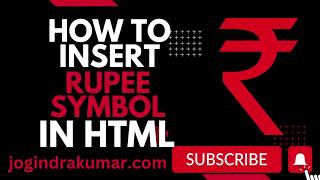 HOW TO INSERT RUPEE SYMBOL IN HTML #indiancurrency #html #insert #symbols #india #new #video
