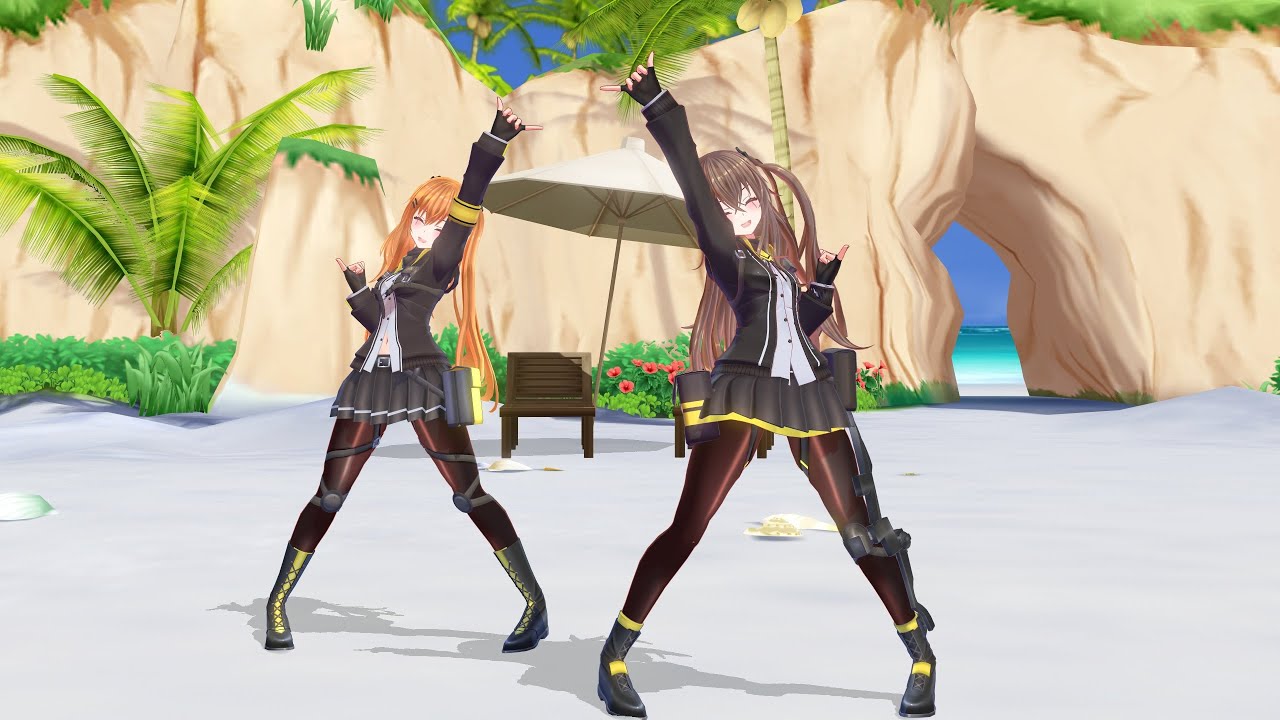 【 MMD】【Girls Frontline】【少女前线】UMP Sisters Deep Blue Town