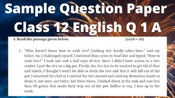 Q 1 SQP CLASS 12 ENGLISH CORE “Who doesn