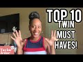 TOP TWIN MUST HAVES! | FIRST YEAR ESSENTIALS | We survived year 1!🎉