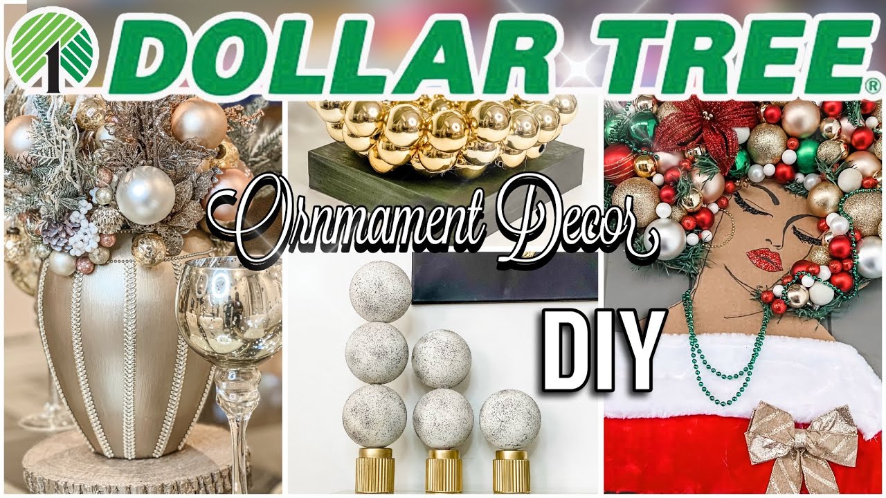 4 EASY Dollar Tree DIY Home decor using Christmas ornaments - YouTube