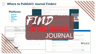 Find a suitable Journal for your Article : Journal Finders