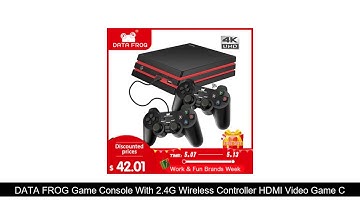 Top DATA FROG Game Console With 2.4G Wireless Controller HDMI Video Game Console 600 Classic Games