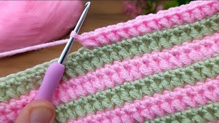 PERFECT 💯👌 two color very easy crochet baby blanket model  #crochet #knitting