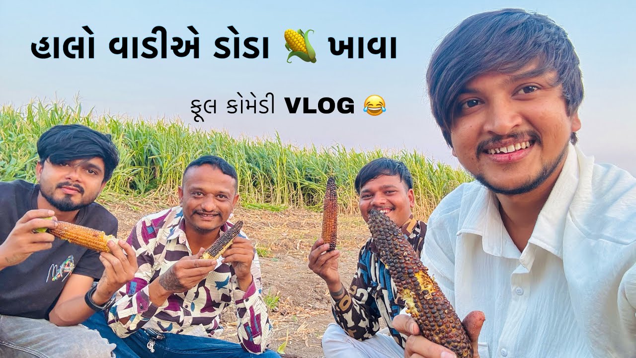 હાલો વાડીએ ડોડા 🌽ખાવા 😛કોમેડી VLOG