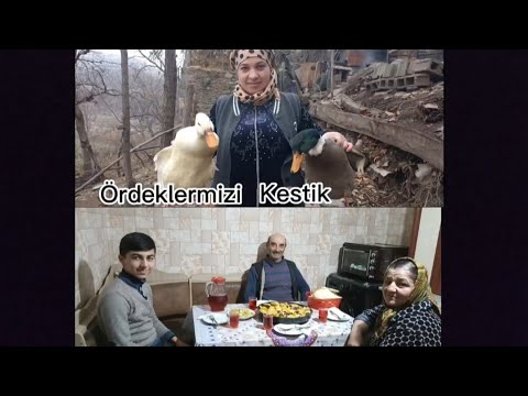 Qış tedarükü,sobada ördek qızartması.🍗