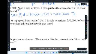 Physics - Energy, Work, and, Power (Worksheet)