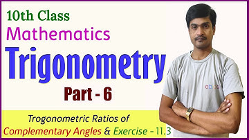 Trigonometry I Part - 6 I 10th Class I Complementary angles I Exercise - 11.3 I Ramesh Sir Maths