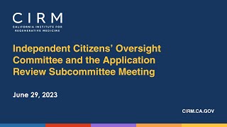 June 2023 - ICOC/ARS Subcommittee Meeting