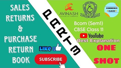 Purchase Return and Sales Return Book| One Shot| Bcom(Sem1)| osmania university| class 11 cbse