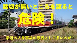 あわや人身事故！無謀横断にDE10の汽笛吹鳴・HOT7047試運転