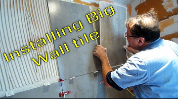 Installing the large format wall tile  Steam Shower Part 5