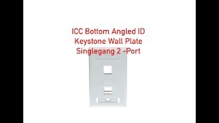 ICC Bottom Angled ID Keystone Wall Plate - Single Gang - 2 Port P#IC107AS2WH