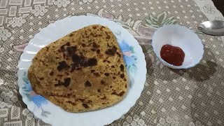 Besan Ke Parathe With Tomato Sauce. -Pm