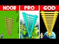 NEW TALLEST LADDER in Minecraft DIAMOND vs GOLD! WHO is BETTER NOOB vs PRO vs GOD?