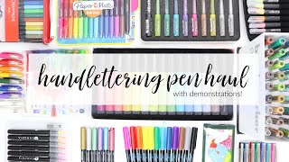 PEN HAUL with swatches 2019 | Huge Lettering Supplies and Stationery Haul with Demos