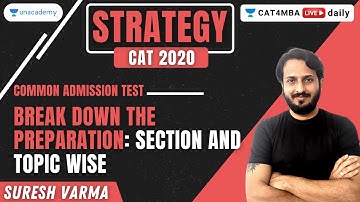 Break down the Preparation: Section and Topic wise l Strategy Session | CAT4MBA Unacademy 2020/21