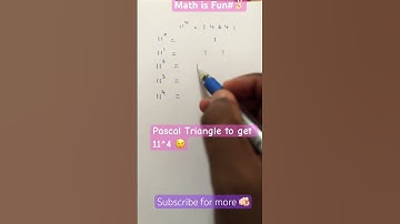 11^4 using pascal’s Triangle# Math is Fun ✌🏻# #youtubeshorts #mathtrick
