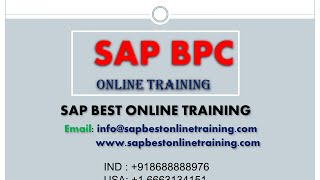SAP BPC ONLINE TRAINING | BPC DEMO TRAINING | SAP BPC OVER VIEW