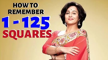 How to remember Squares from 1-125 | Mental math method | Vedic Math