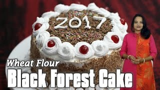 Wheat Flour Black Forest Cake - Eggless Without Oven - Bake & Cake  - Seema's Smart Kitchen