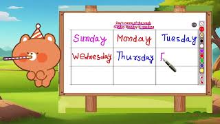 Days name of the week in english with spelling | 7 दिनों के नाम | Kinni Kids TV 
