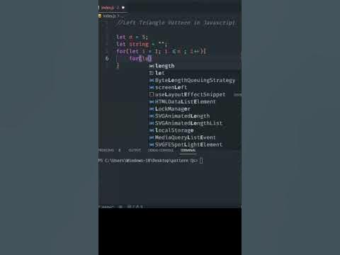 Left Triangle Pattern in javascript|| javascript tutorial - YouTube