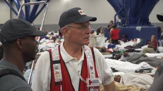 Volunteers work long and hard at shelters in Houston to make sure residents are comfortable