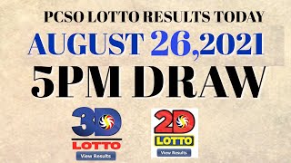 Lotto Result Today 5pm August 26 2021 Swertres Ez2 PCSO