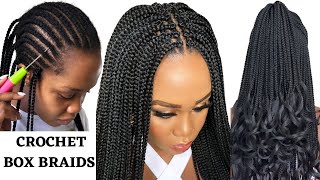 EASY CROCHET BOX BRAIDS / NO RUBBER BANDS / Beginner Friendly / Protective Style / Tupo1