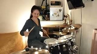 An upbeat 8th-note ride backbeat pattern 
