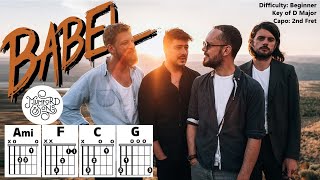 BABEL by Mumford & Sons (Easy Guitar & Lyric Scrolling Chord Chart Play-Along with Capo 2)