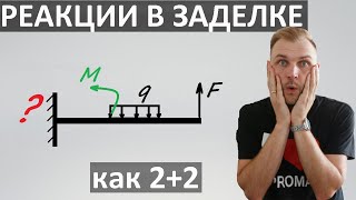 Балка. Реакции в заделке. Реакции опор. Сопромат.