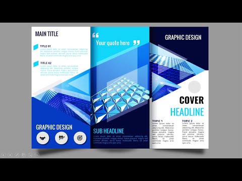 How to make a Brochure in PowerPoint / Print Ready design | Blue Trifold Brochure Design